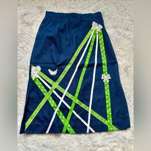 Vintage Petit Fors Denim Butterfly Skirt